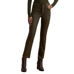 Lauren Ralph Lauren Women's Coated High-Rise Straight Leg Jeans in Botanic Green